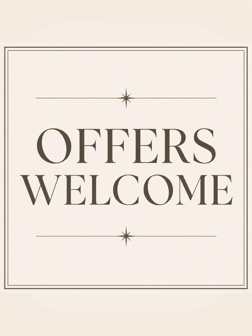 — Offers Welcome —